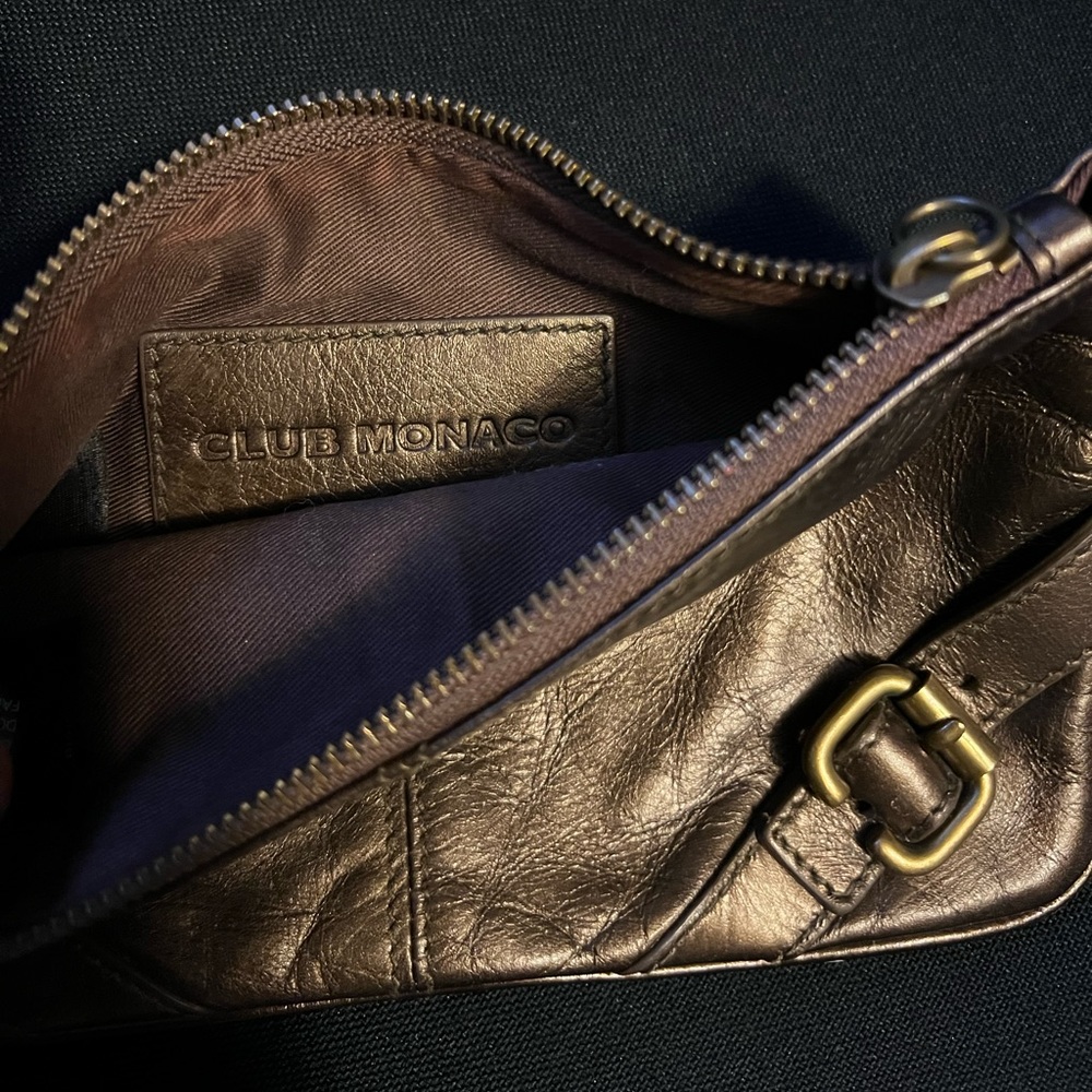 CLUB MONACO- VINTAGE CLUTCH BAG - Copper/Brown | 100% Leather - Picture 2 of 5